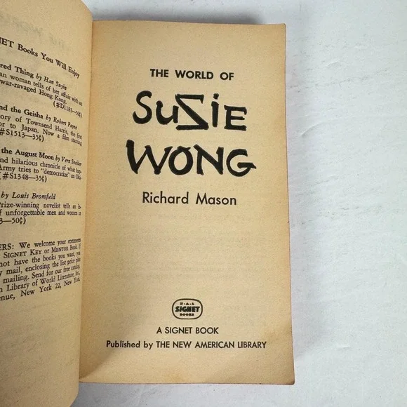 The World of Susie Wong Richard Mason 1958 Signet First Printing Vintage - Picture 4 of 5